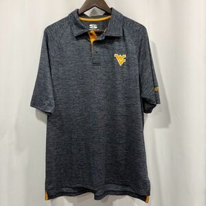 Stadium Athletics Mens L West Virginia Mountaineers Polo Shirt Heather Gray 639